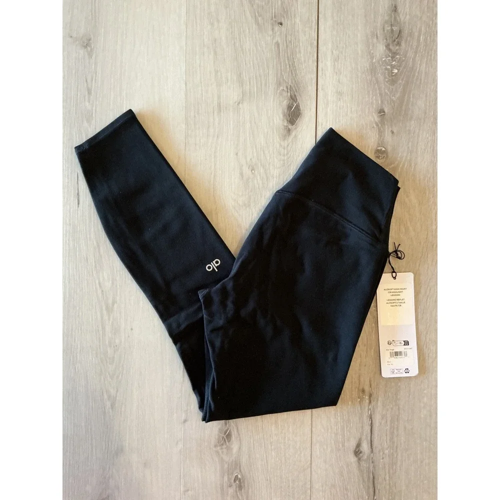 Alo Yoga Alosoft High-Waist 7/8 Highlight Legging Black XS New With Tags